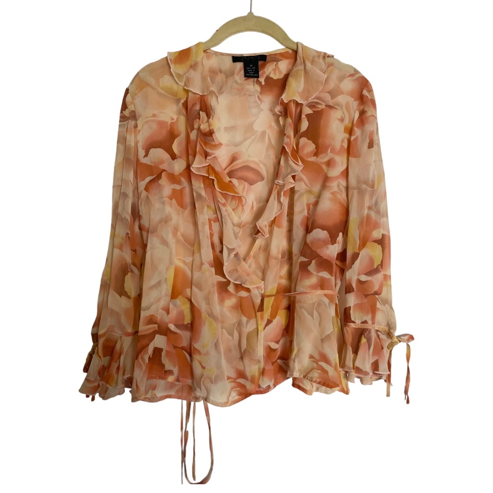 Y2k The Limited Silk Wrap Blouse